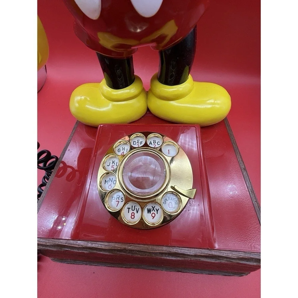 Disney Standing Mickey Mouse Rotary Dial Telephone Desk Phone 1976 Landline 15